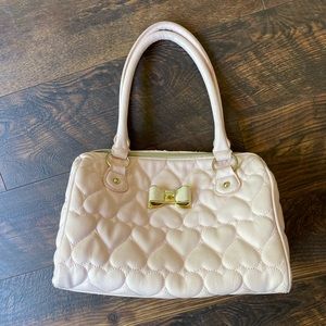 Betsey Johnson heart quilt bowler bag